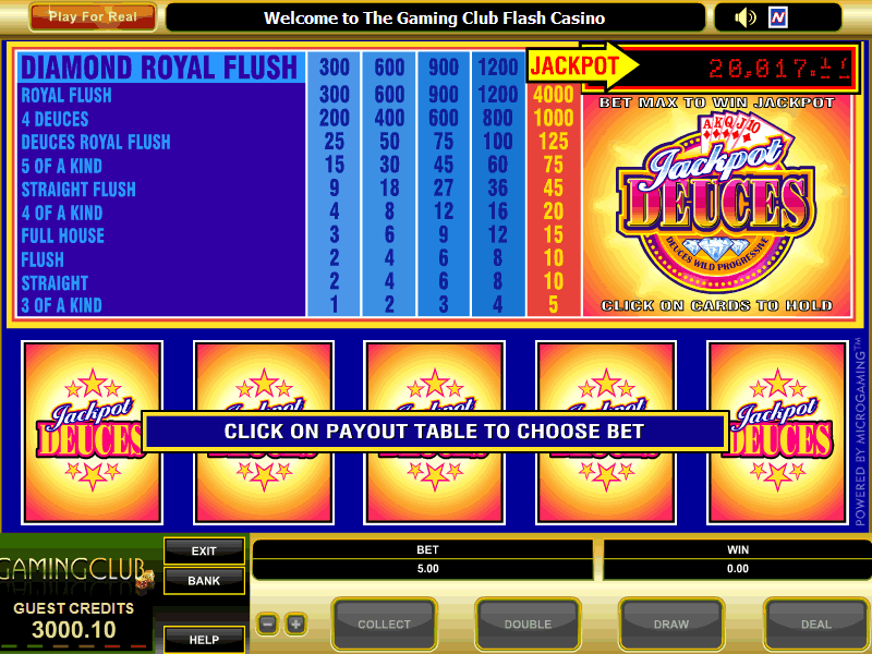 Jackpot Deuces Video Poker